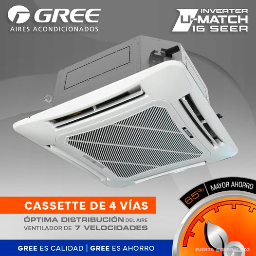 AIRE ACONDICIONADO CASSETTE FRIO SOLO INVERTER GREE - Imagen 3