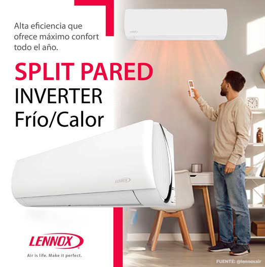 AIRE ACONDICIONADO SPLIT PARED INVERTER FRIO CALOR LENNOX 12 000 BTU/HR - Imagen 3