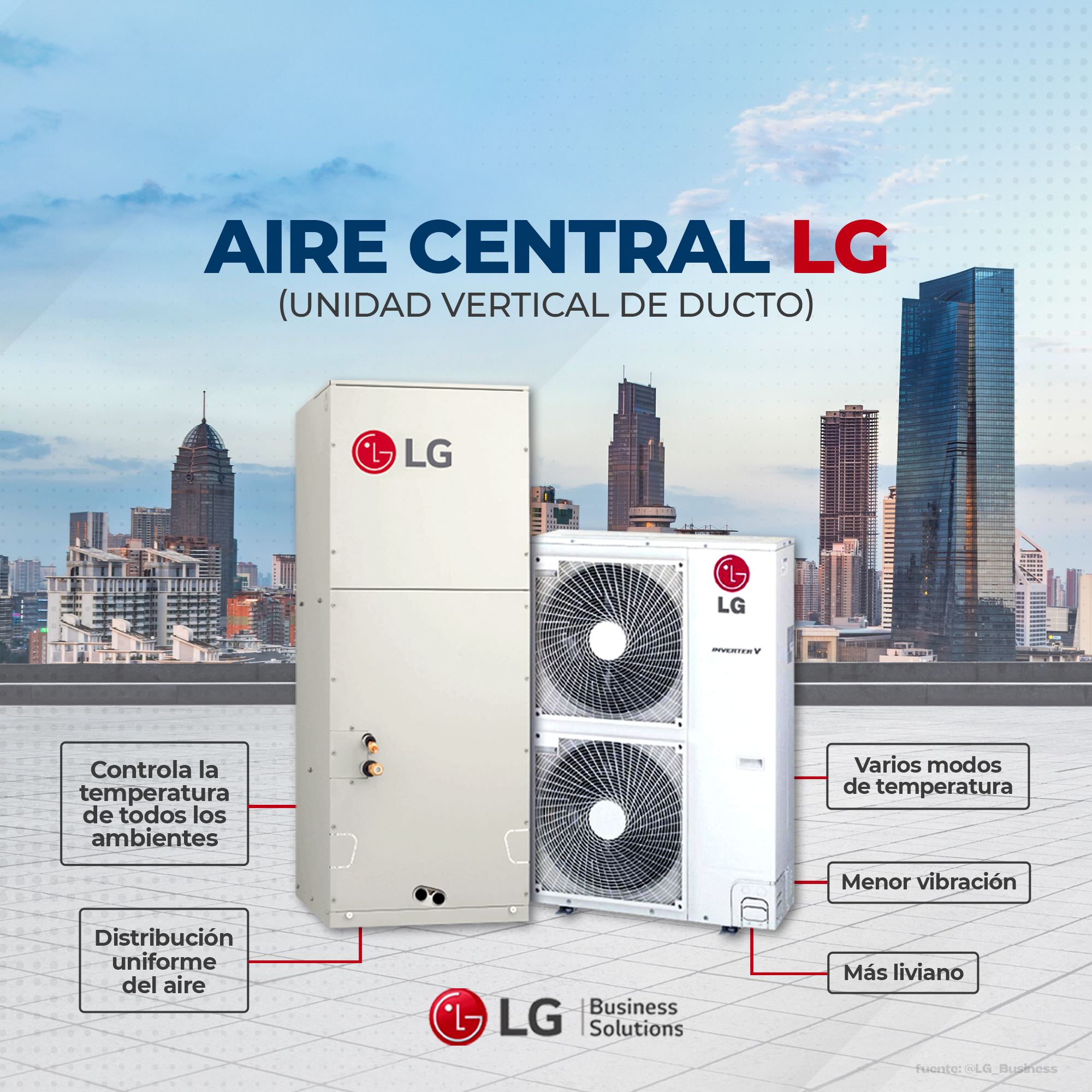 AIRE ACONDICIONADO SPLIT DUCTO FRIO SOLO INVERTER LG - Imagen 2