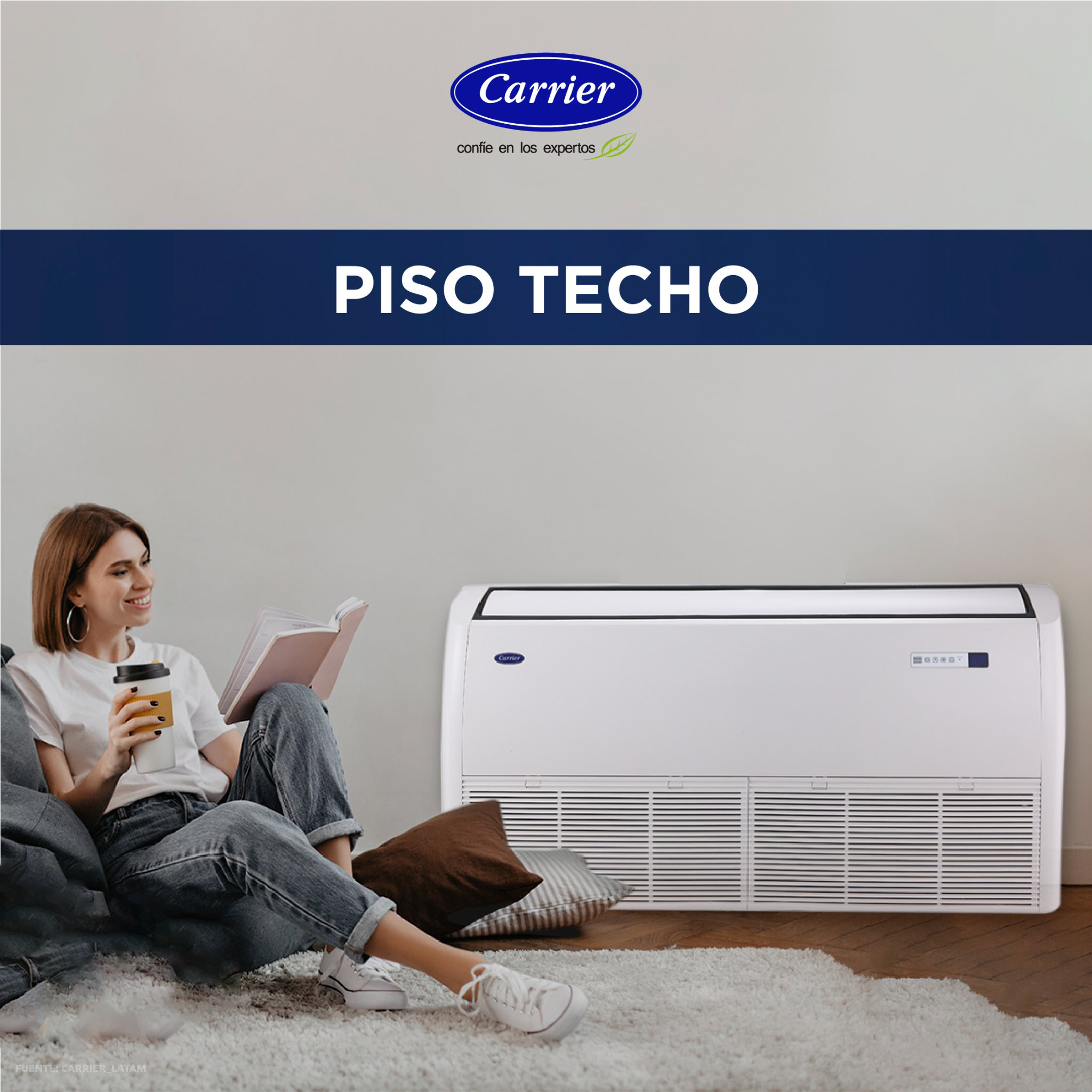 AIRE ACONDICIONADO SPLIT PISO TECHO FRIO SOLO ON OFF CARRIER - Imagen 4