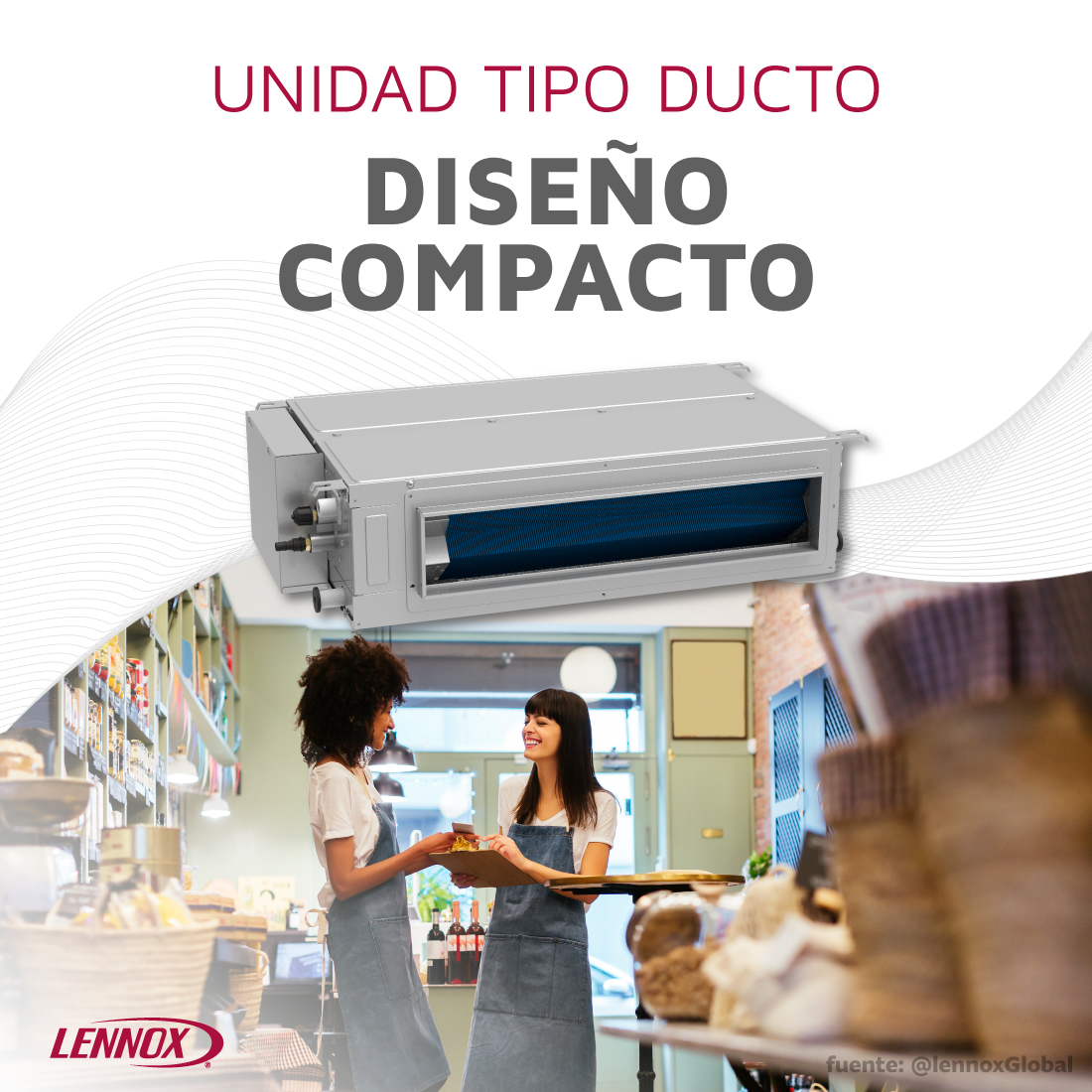 AIRE ACONDICIONADO FANCOIL FRIO SOLO ON OFF LENNOX - Imagen 3