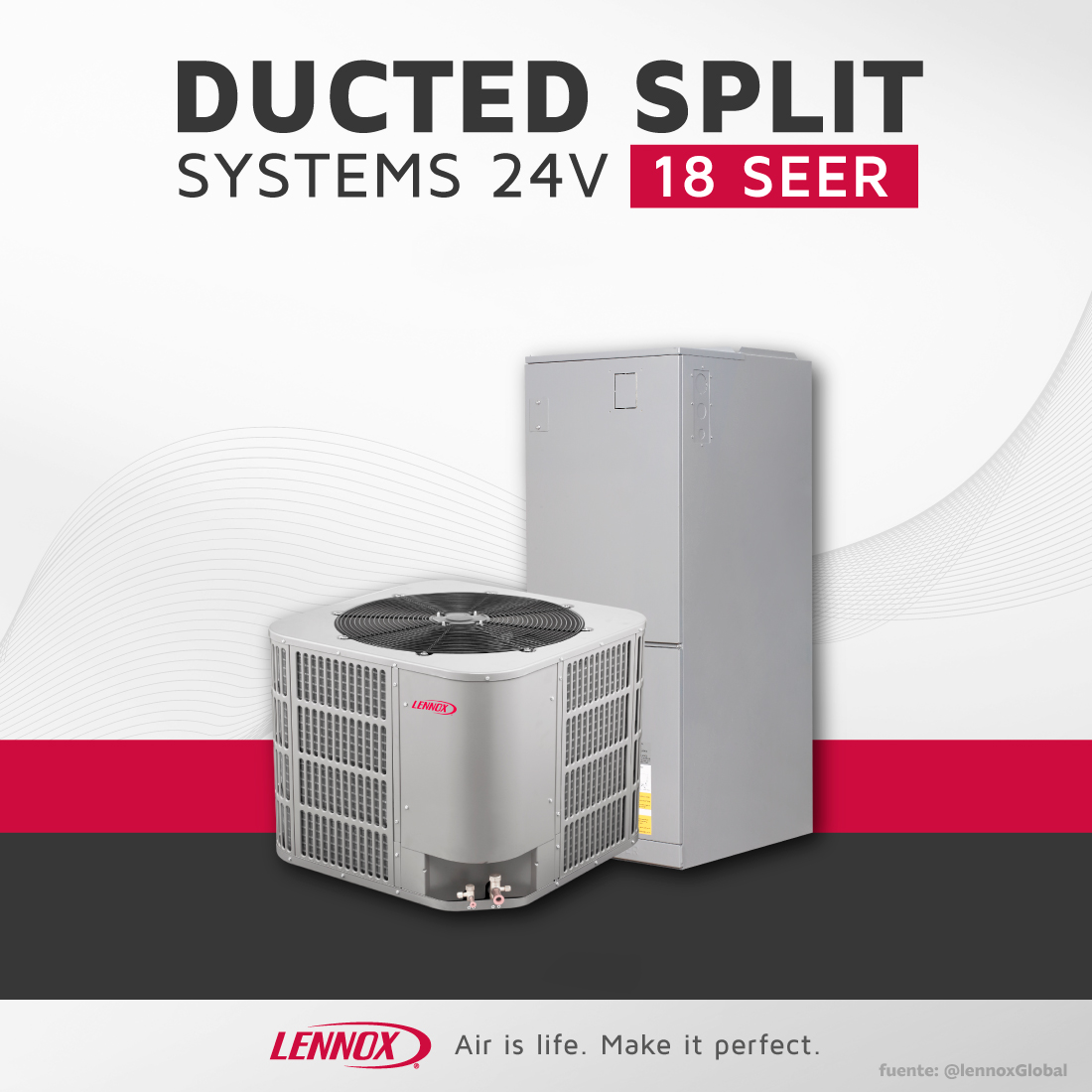 AIRE ACONDICIONADO SPLIT DUCTO FRIO SOLO ON OFF LENNOX - Imagen 3